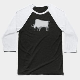 Cave Bison Gray scale Baseball T-Shirt